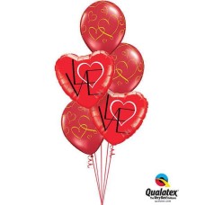 Bukiet 504 L(Heart)VE Red Qualatex #46079-2 40862-3